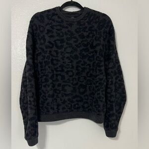 lululemon Merino Wool Jacquard Crewneck Sweater Black/Charcoal Sparkle Size M